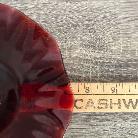 Vtg Anchor Hocking Ruby Handled Dish - Picture 8 of 12